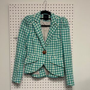 Smythe Teal & Cream Gingham Blazer